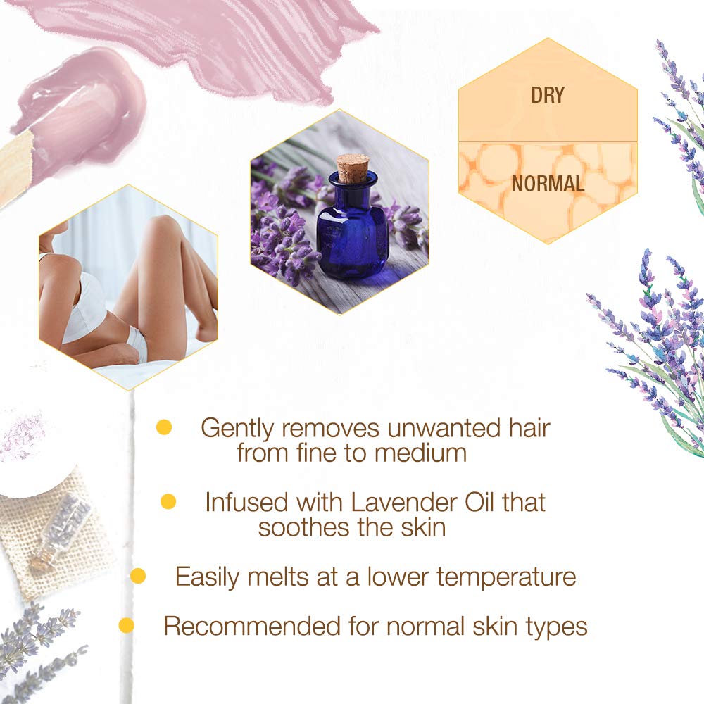 GIGI Lavender Crème Wax with lavender flowers