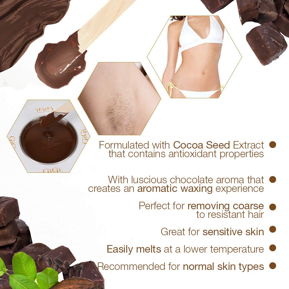 GIGI Milk Chocolate Crème Wax with warmer setup