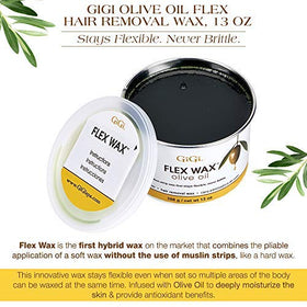 GIGI Olive Oil Flex Soft Wax in a beauty setup