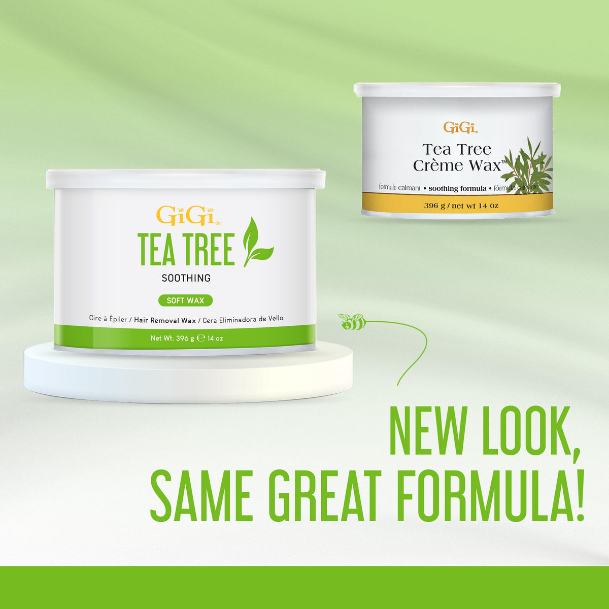 GiGi Tea Tree Crème Wax alongside waxing strips