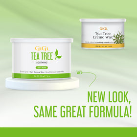 GiGi Tea Tree Crème Wax alongside waxing strips