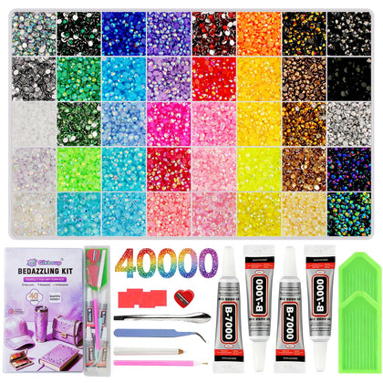 Gikboup 40,000-Piece Bedazzling Kit with assorted rhinestones