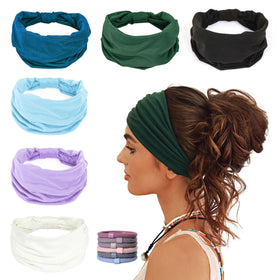 GiLi 6 Pack Wide Headbands in assorted colors front view