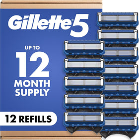 Gillette 5 Men's 5-Blade Razor Blade Refills 12 Count front view