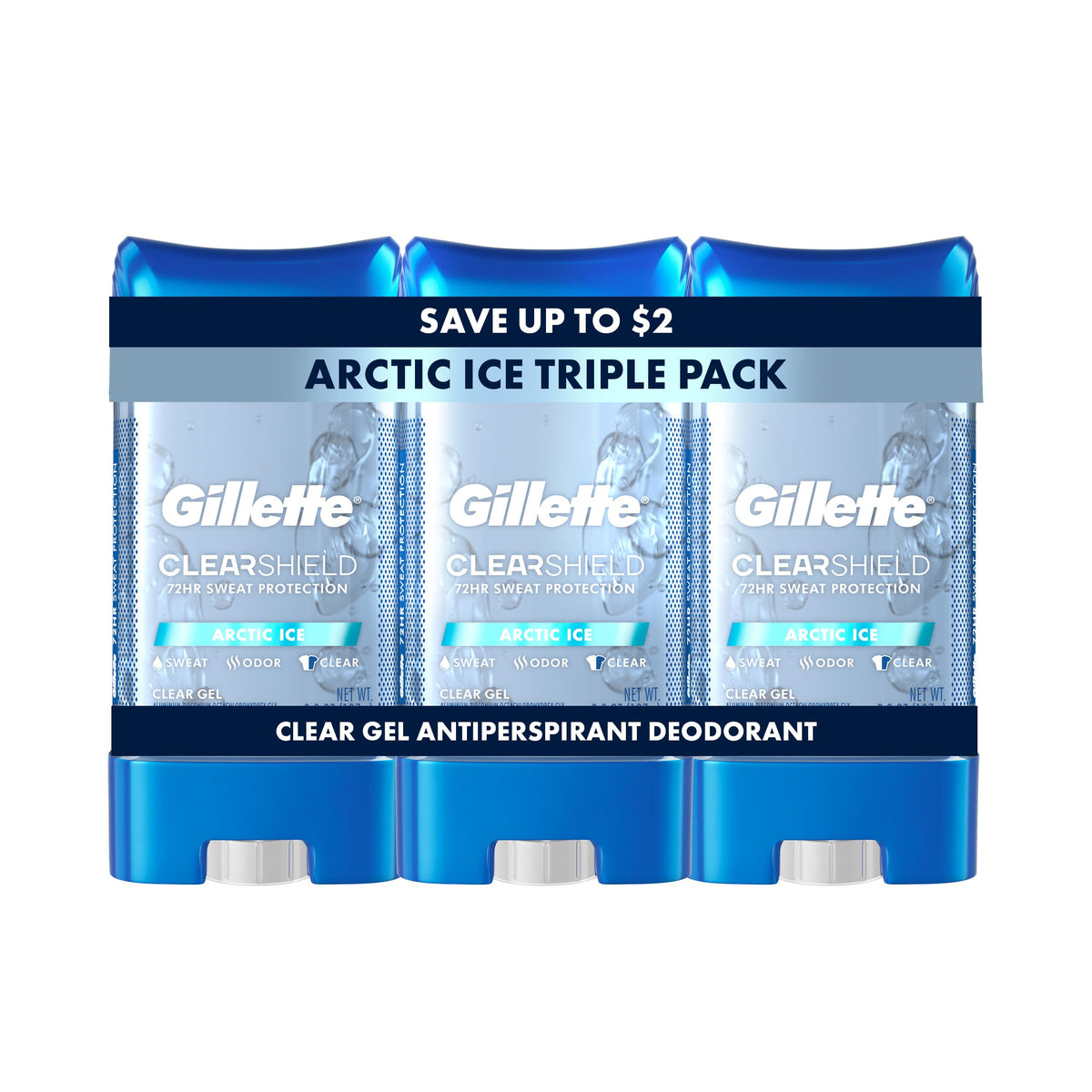 Gillette Antiperspirant Deodorant clear gel front view