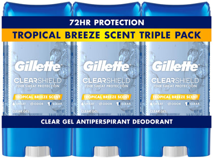 Gillette Antiperspirant Deodorant for Men 72hr Protection Tropical Breeze front view