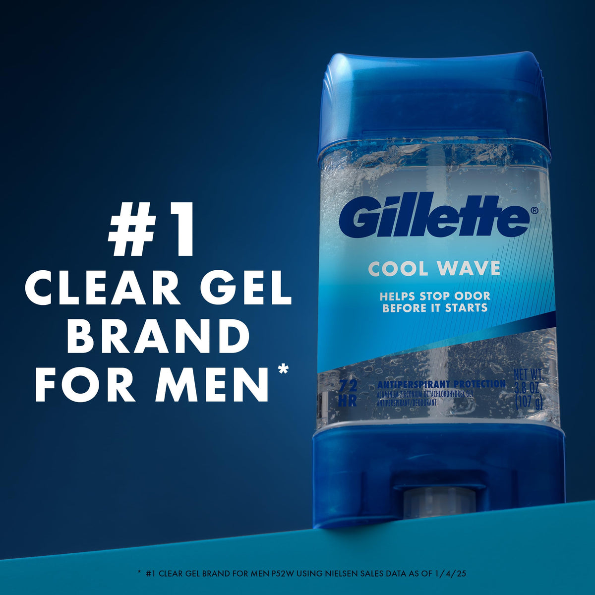 Gillette Antiperspirant Deodorant for Men Cool Wave Scent
