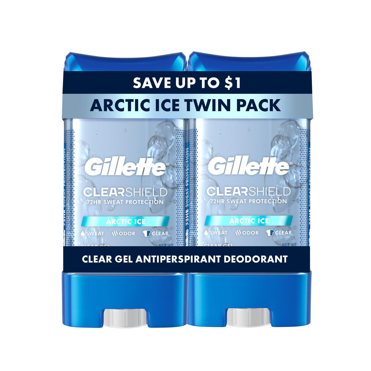 Gillette Antiperspirant Deodorant for Men front view with Arctic Ice scent