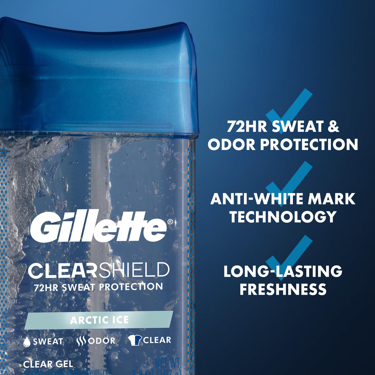 Gillette Antiperspirant Deodorant packaging back view