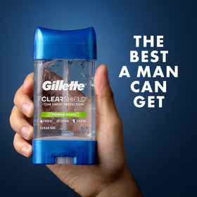 Gillette Antiperspirant Deodorant Power Rush in bathroom setting