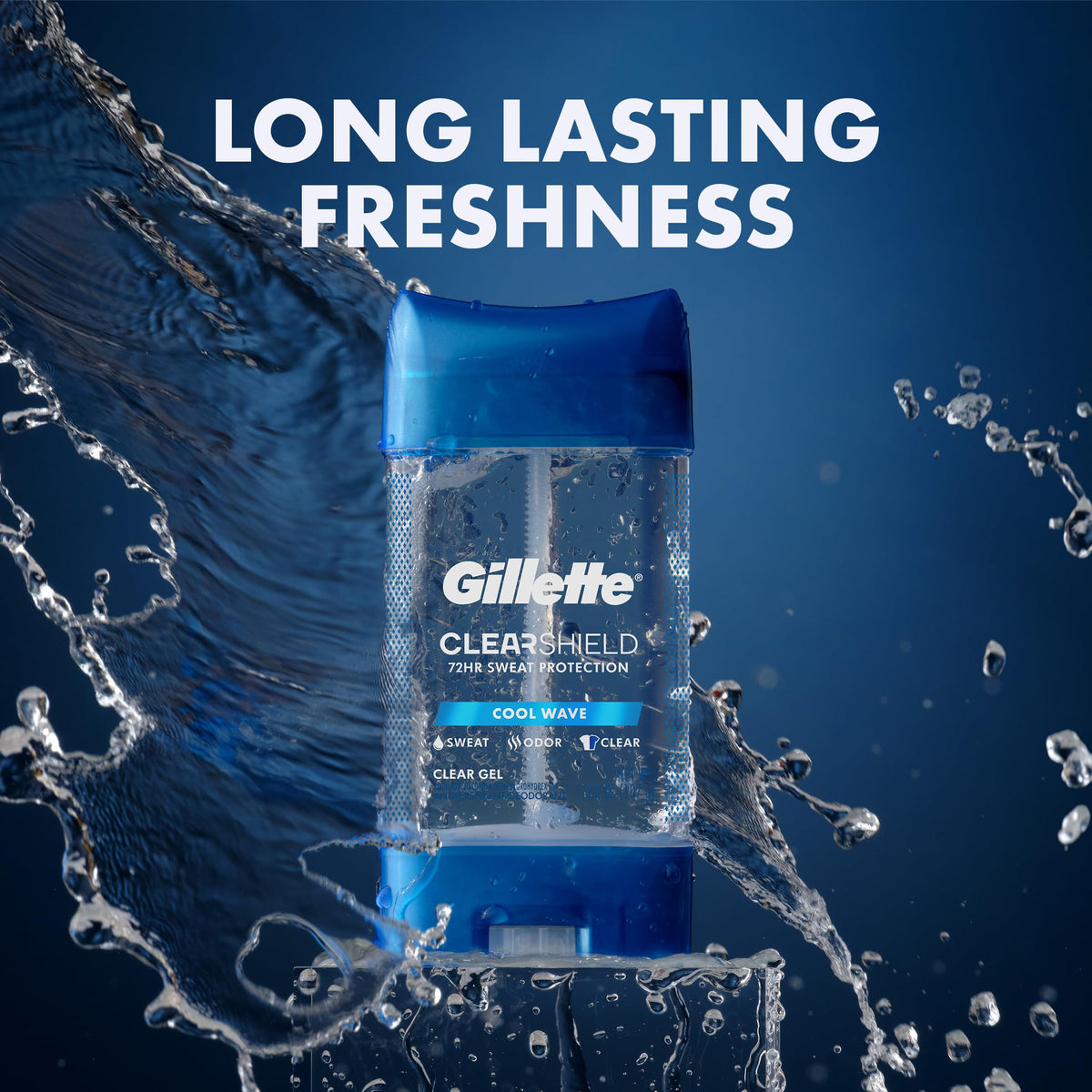 Gillette Clear Gel Antiperspirant packaging details