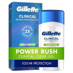 Gillette Clinical Antiperspirant and Deodorant front view, Power Rush scent