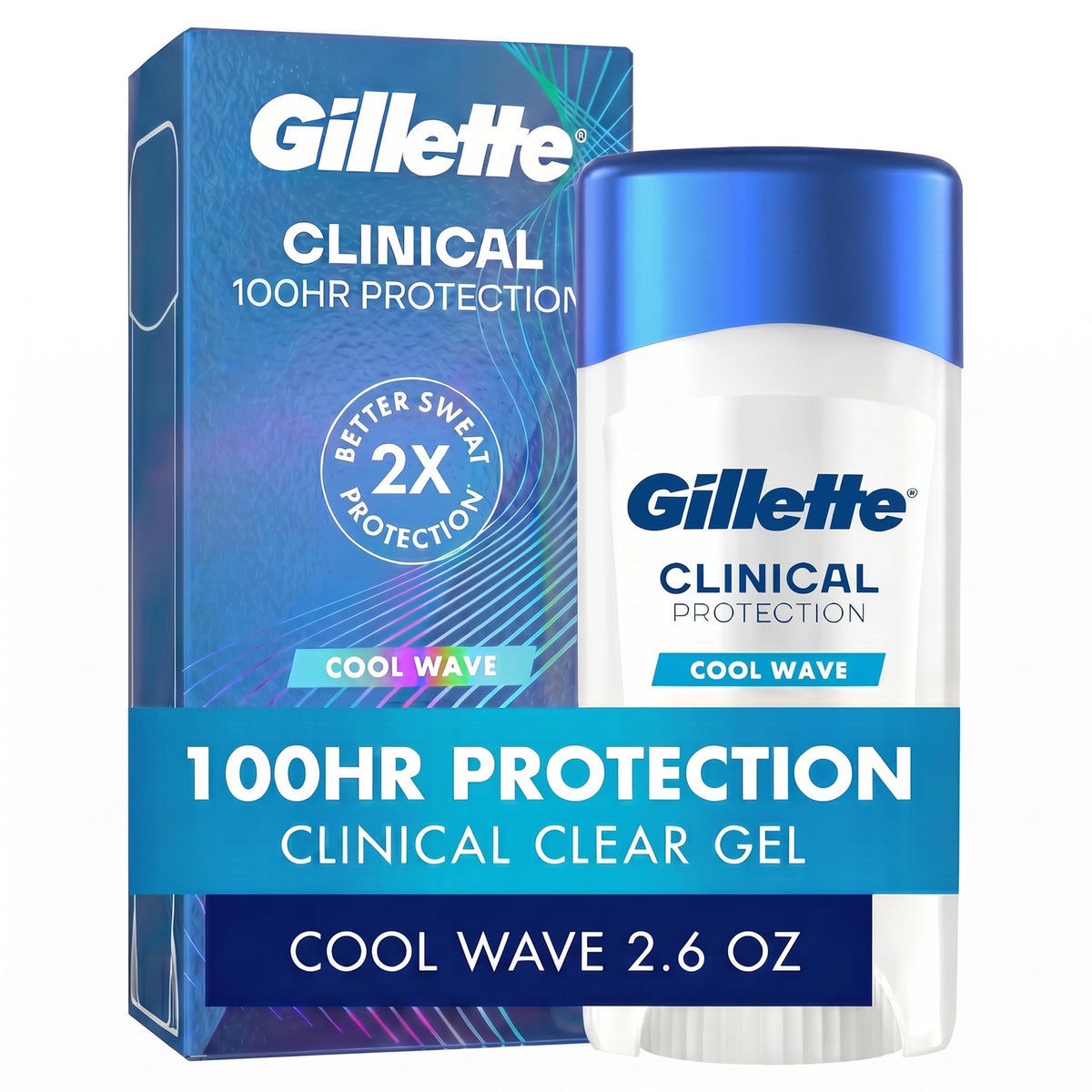 Gillette Clinical Antiperspirant and Deodorant front view with clear gel formula