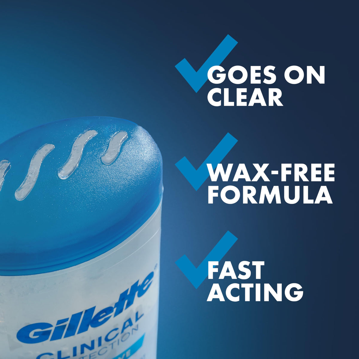 Gillette Clinical Antiperspirant and Deodorant side view showing packaging