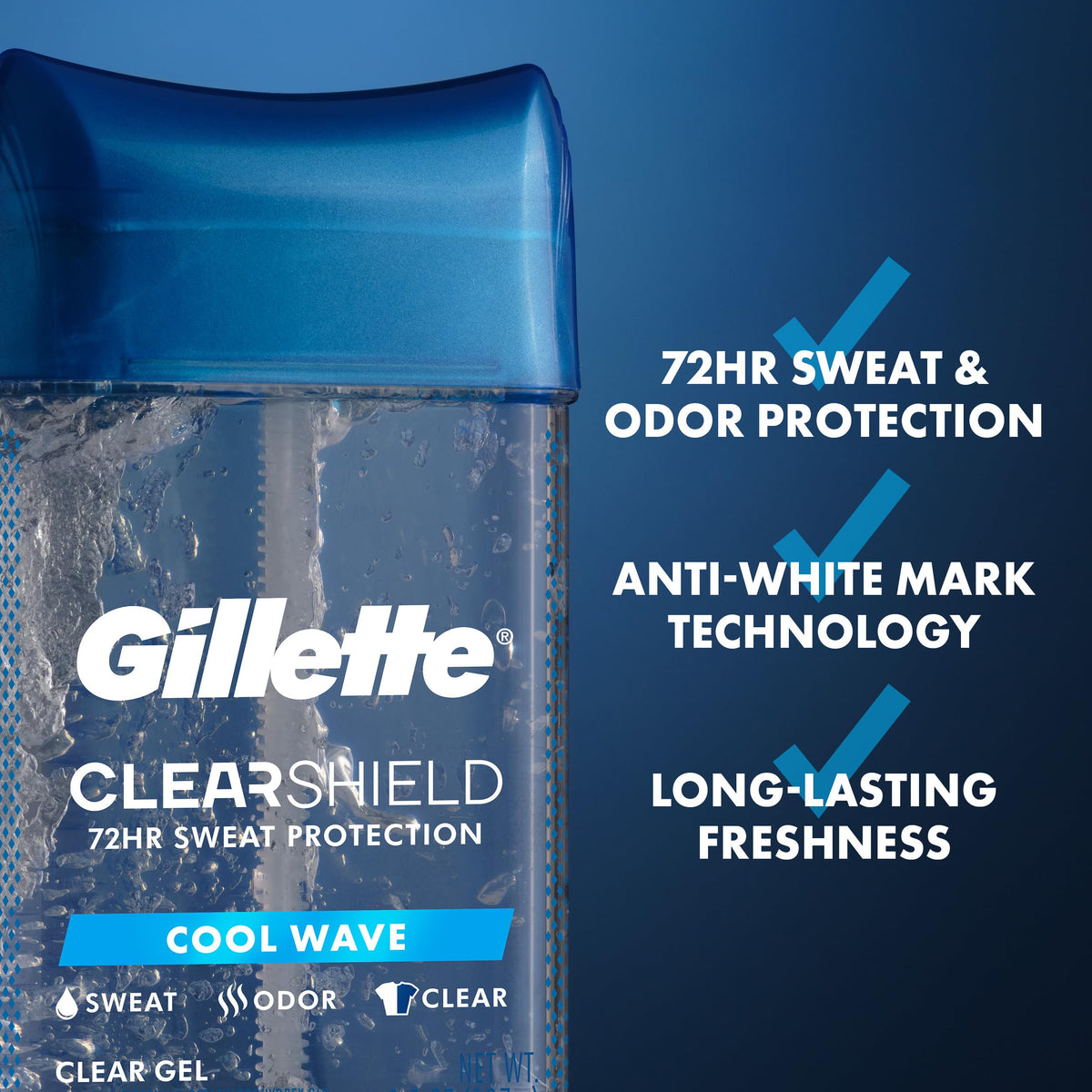 Gillette Cool Wave Clear Gel Antiperspirant pack of 2