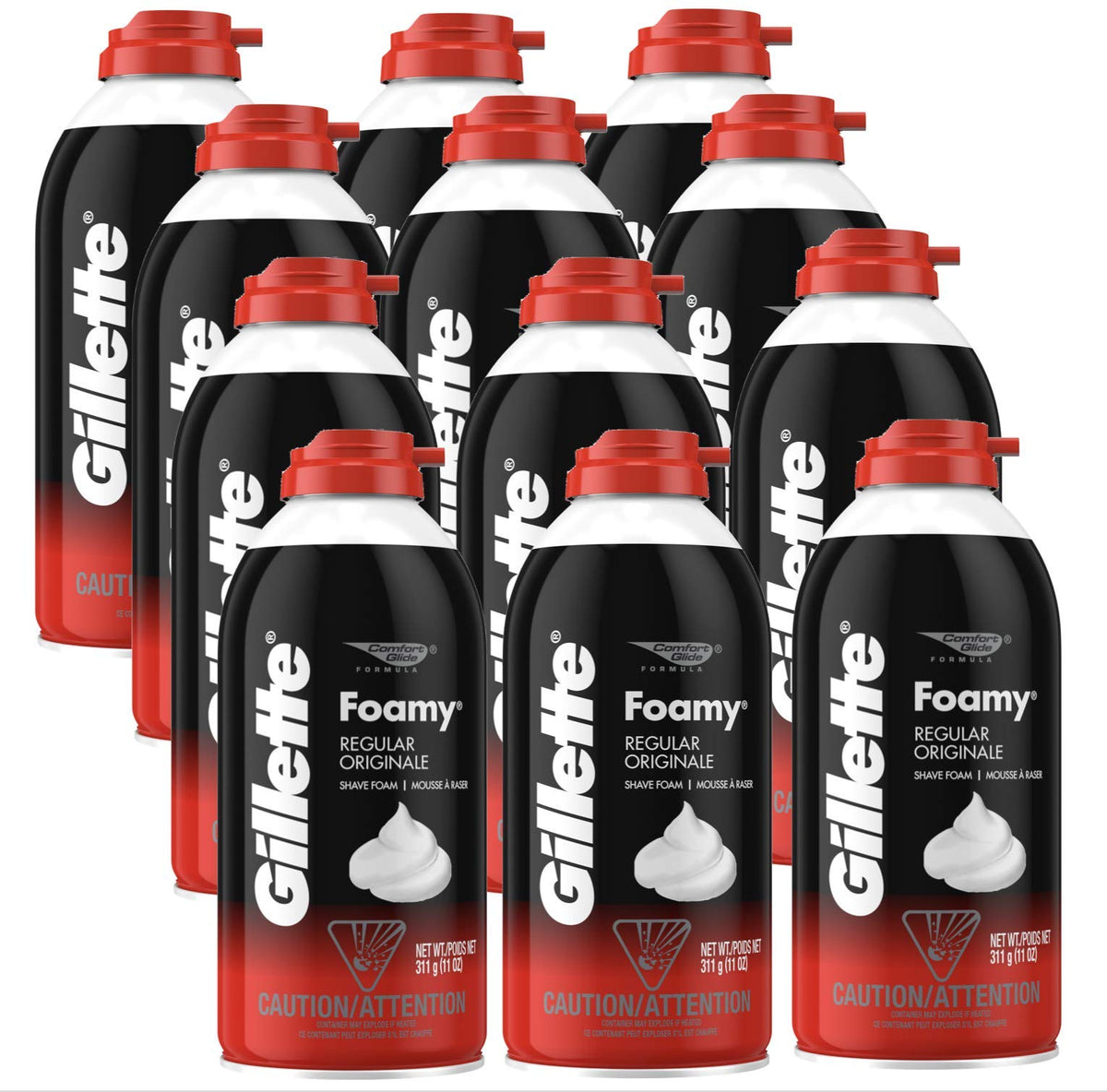 Gillette Foamy Regular Shaving Cream 11 oz can front view