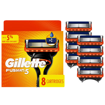 Gillette Fusion5 men's razor blade refills 8 count packaging