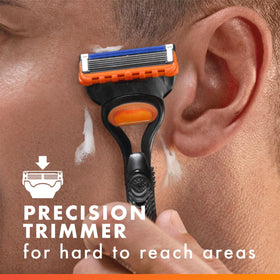 Gillette Fusion5 razor blade in use for a close shave