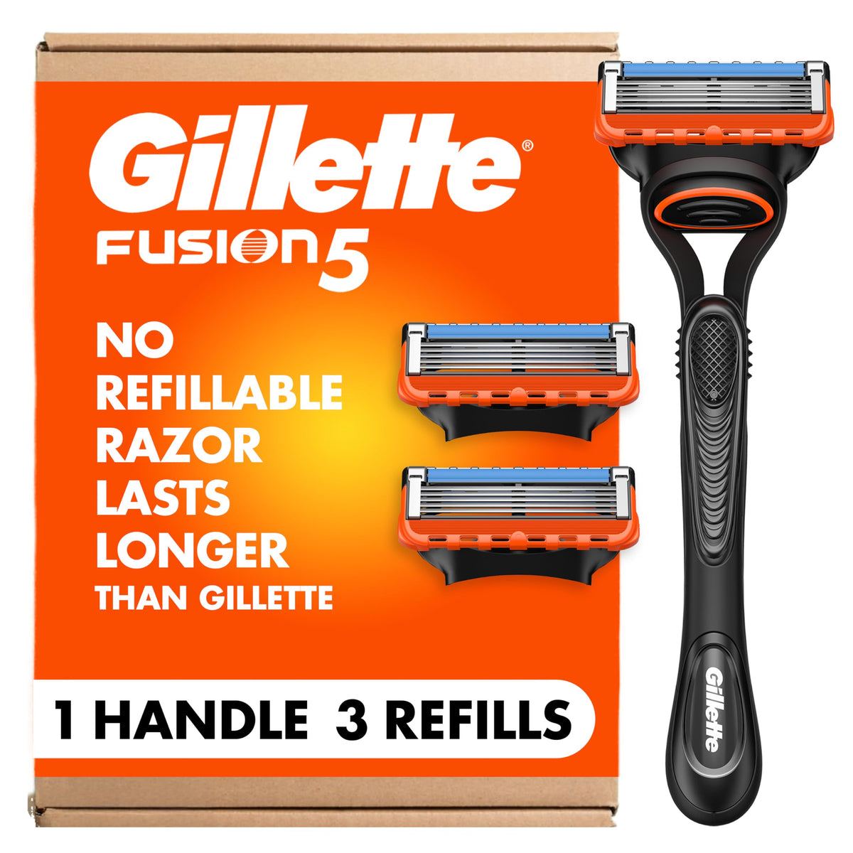 Gillette Fusion5 Razor front view with five sharp blades