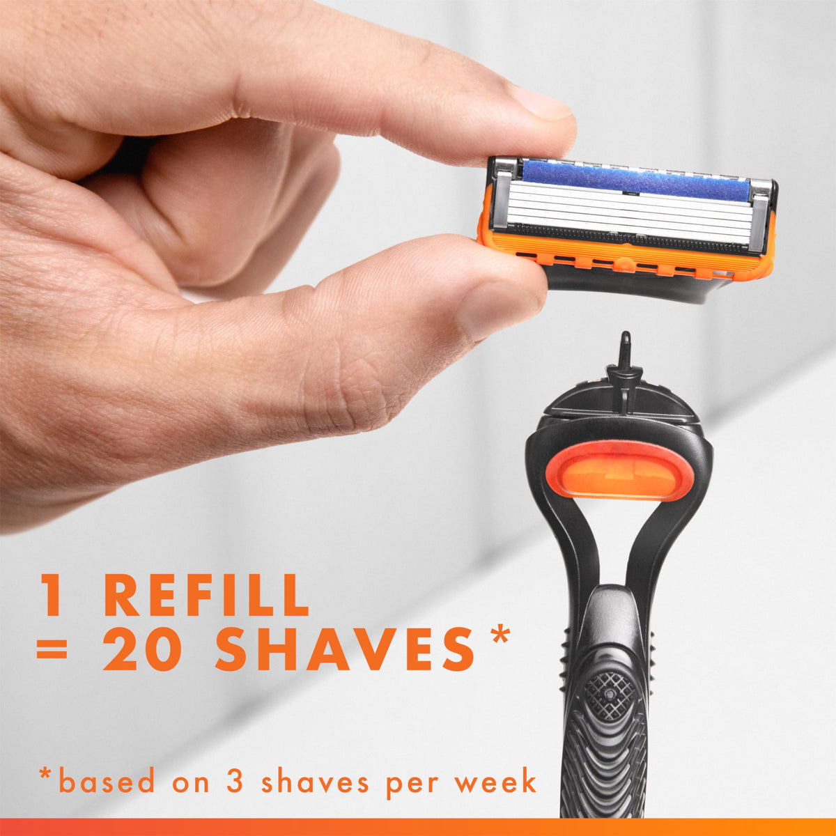Gillette Fusion5 Razor in lifestyle setting with shaving gel