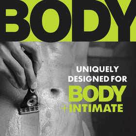 Gillette Labs Body + Intimate Razor handle with aqua grip texture