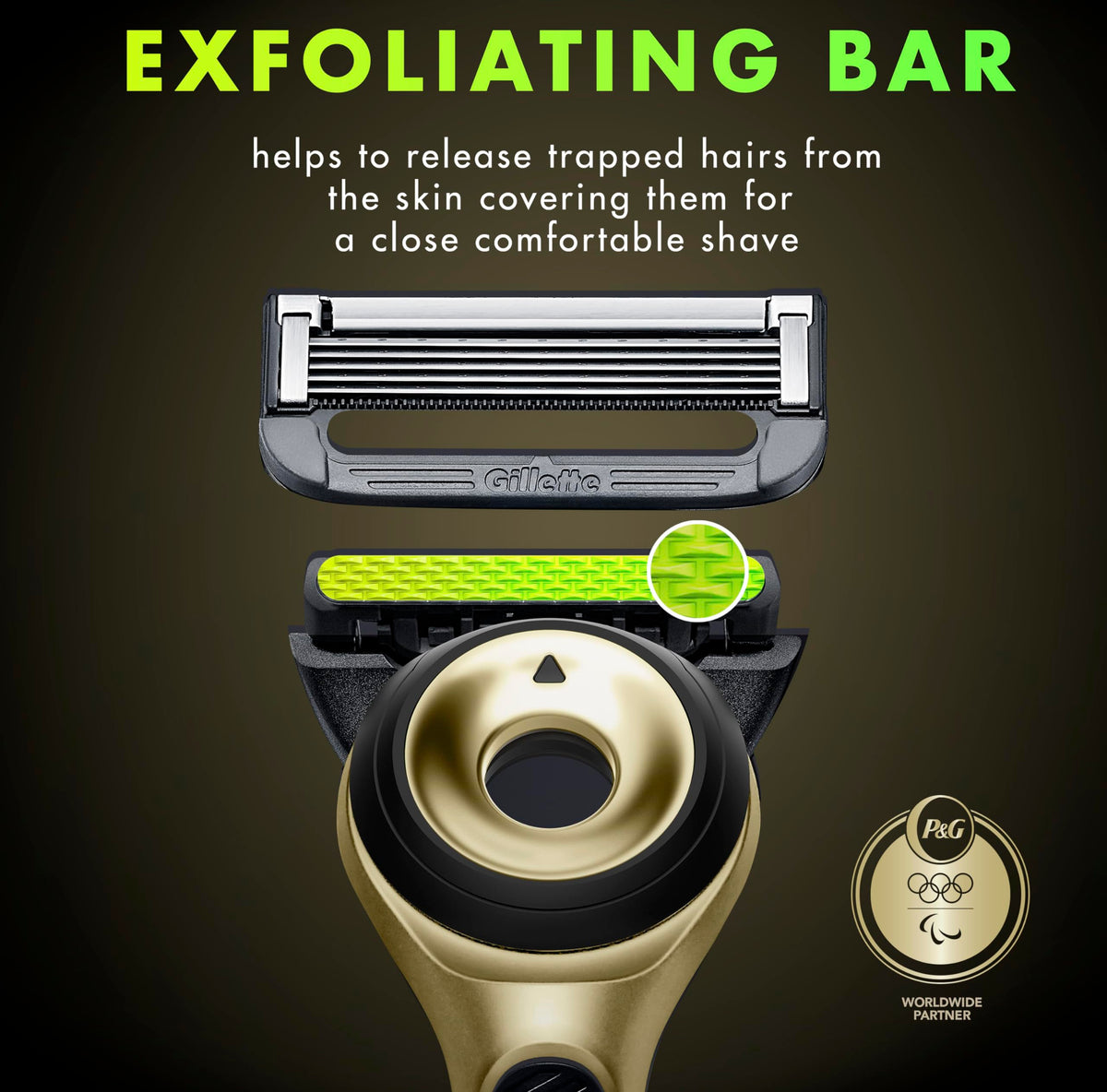 Gillette Labs Exfoliating Bar Razor with exfoliating bar close-up