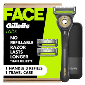 Gillette Labs Exfoliating Bar Shaving Razor front view with travel case