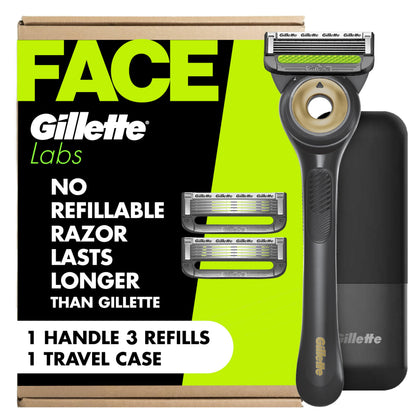 Gillette Labs Exfoliating Bar Shaving Razor front view with travel case