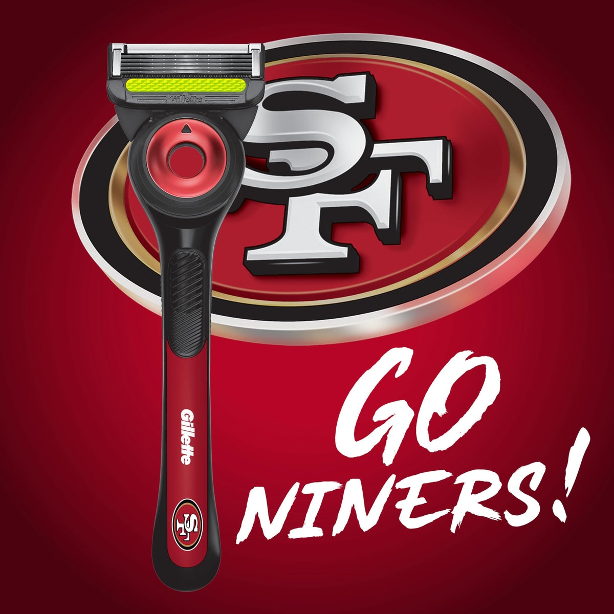Gillette Labs NFL 49ers Edition Razor with magnetic stand