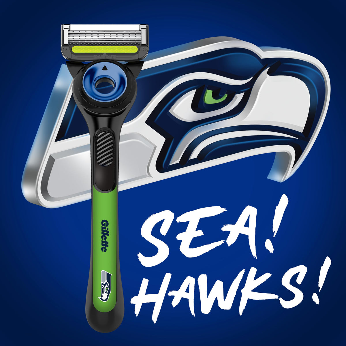 Gillette Labs NFL Seahawks Edition Shaving Razor with exfoliating bar