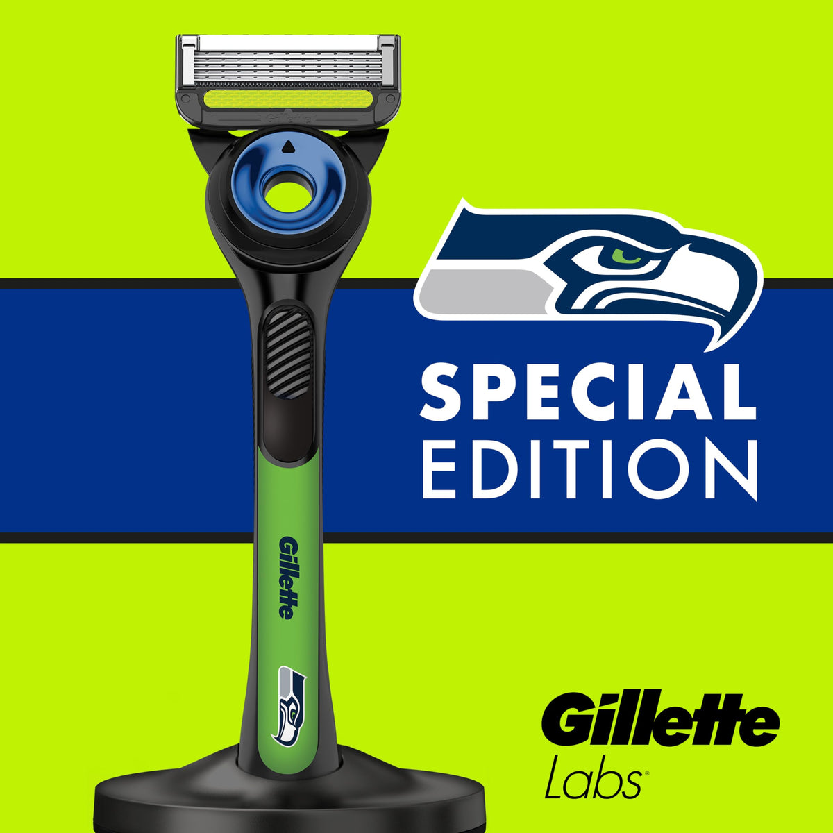 Gillette Labs Seahawks Razor handle detail