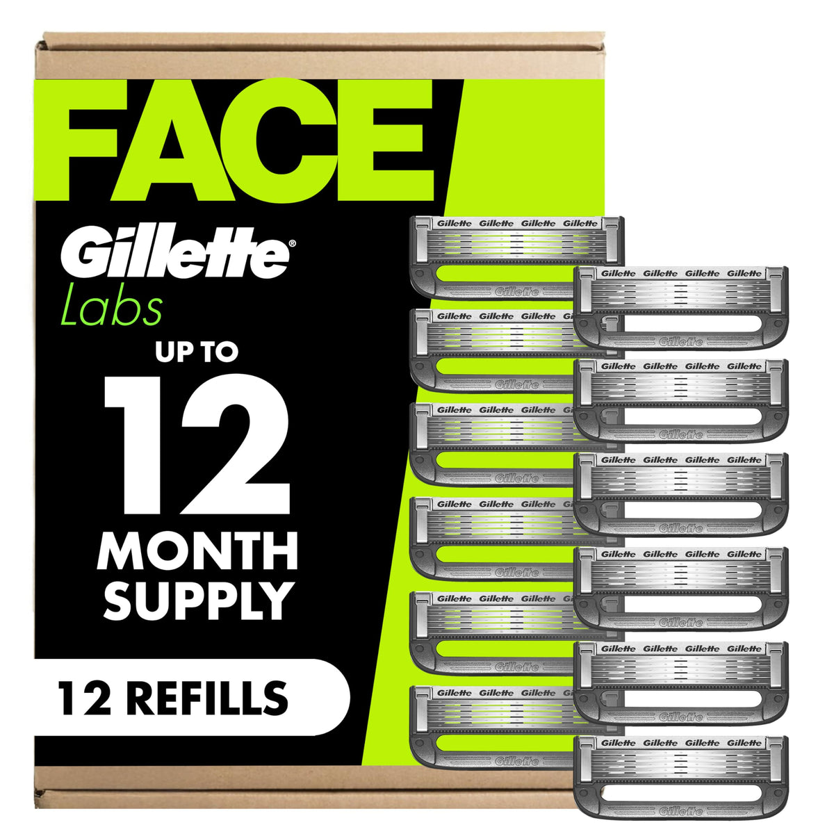 Gillette Labs Shaving Razor Blade Refills 12 Count front view