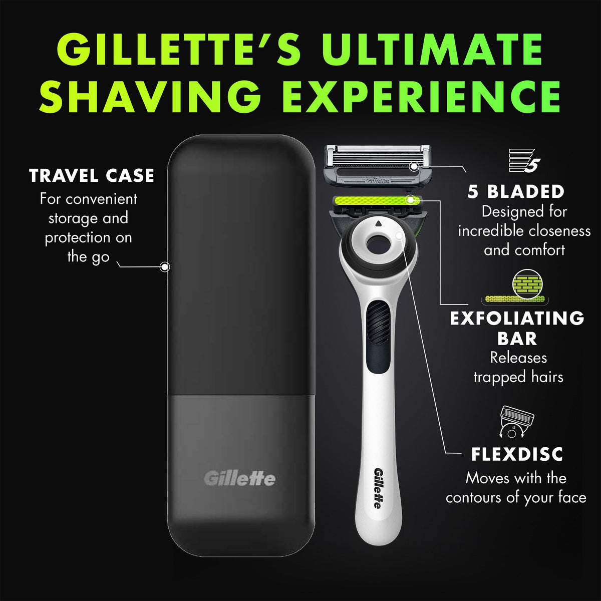 Gillette Labs Shaving Razor with exfoliating bar close-up