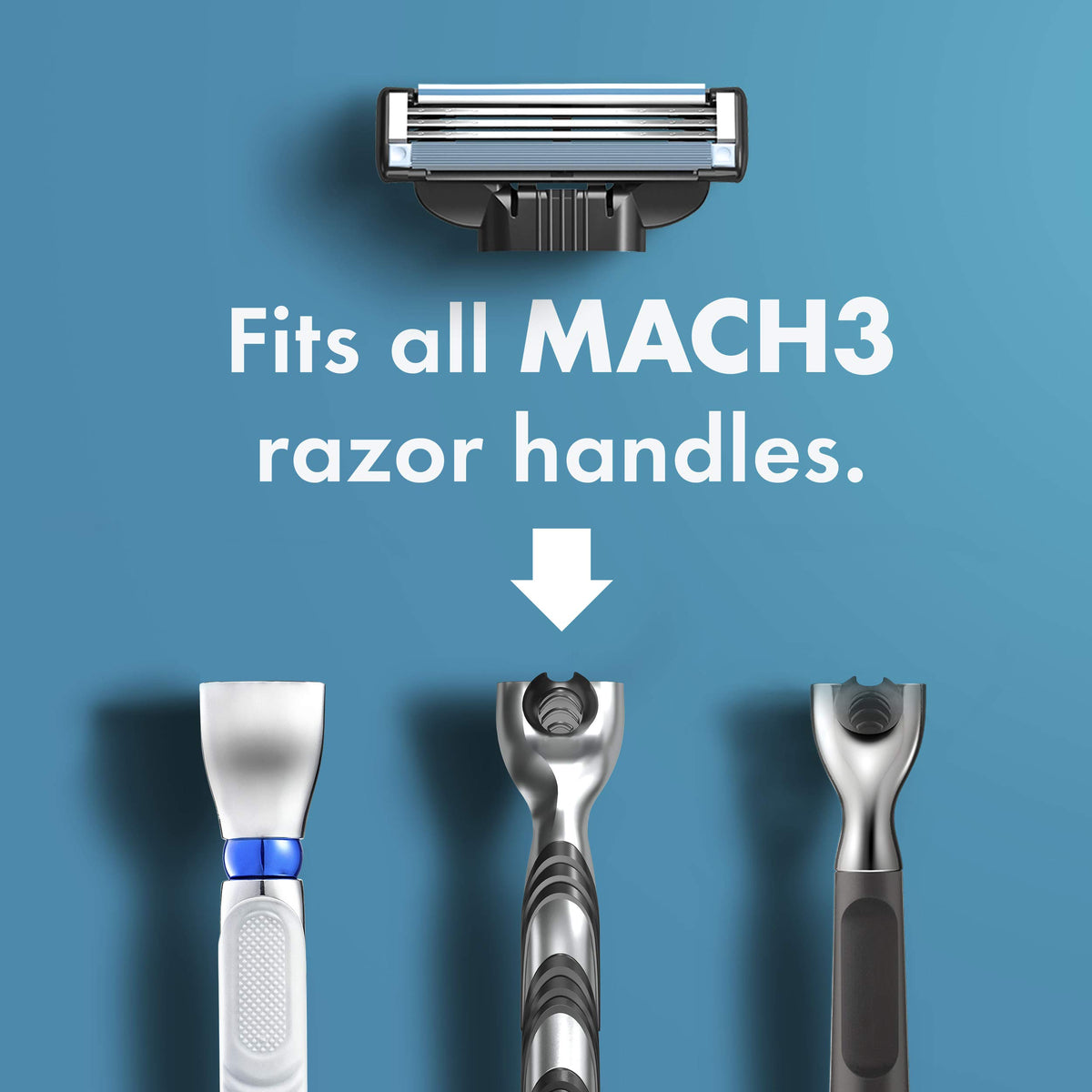 Gillette Mach 3 Razor Refils 12 pack back view