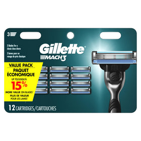 Gillette Mach 3 Razor Refils 12 pack front view