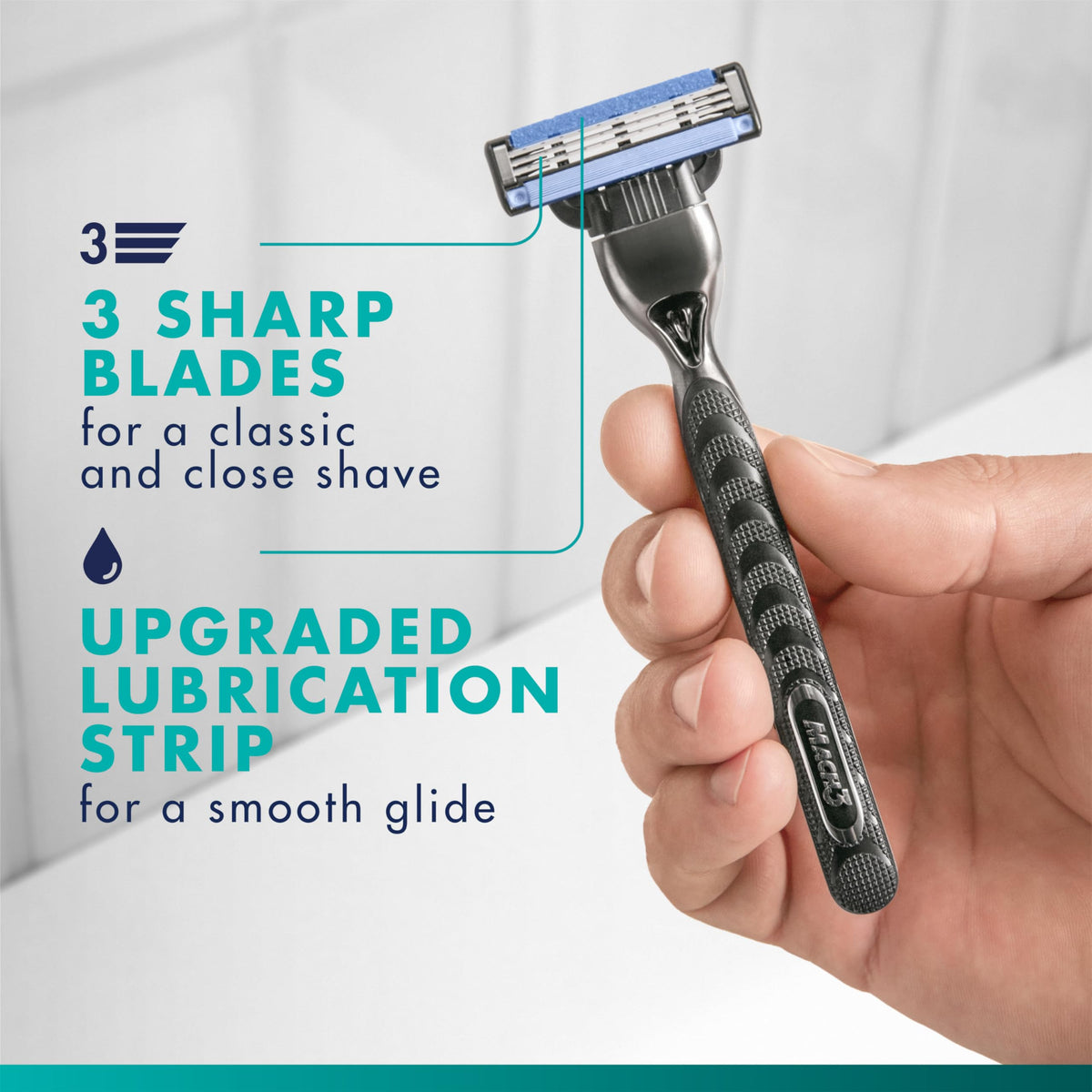 Gillette Mach3 Razor Blades close-up showing three blades