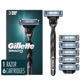 Gillette Mach3 Razor for Men with 6 blade refills front view