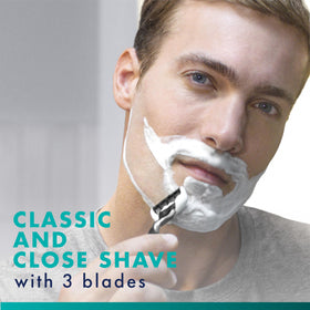 Gillette Mach3 razor in use during a shaving routine