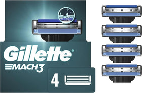 Gillette Mach3 Razor Refills 4 Blades front view