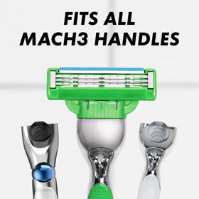 Gillette Mach3 Sensitive blade refill on a bathroom counter