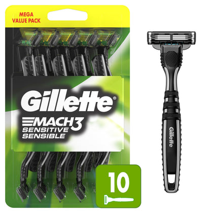 Gillette Mach3 Sensitive Disposable Razors pack front view