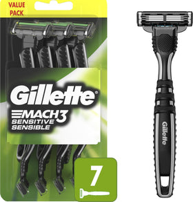 Gillette Mach3 Sensitive Disposable Razors pack front view