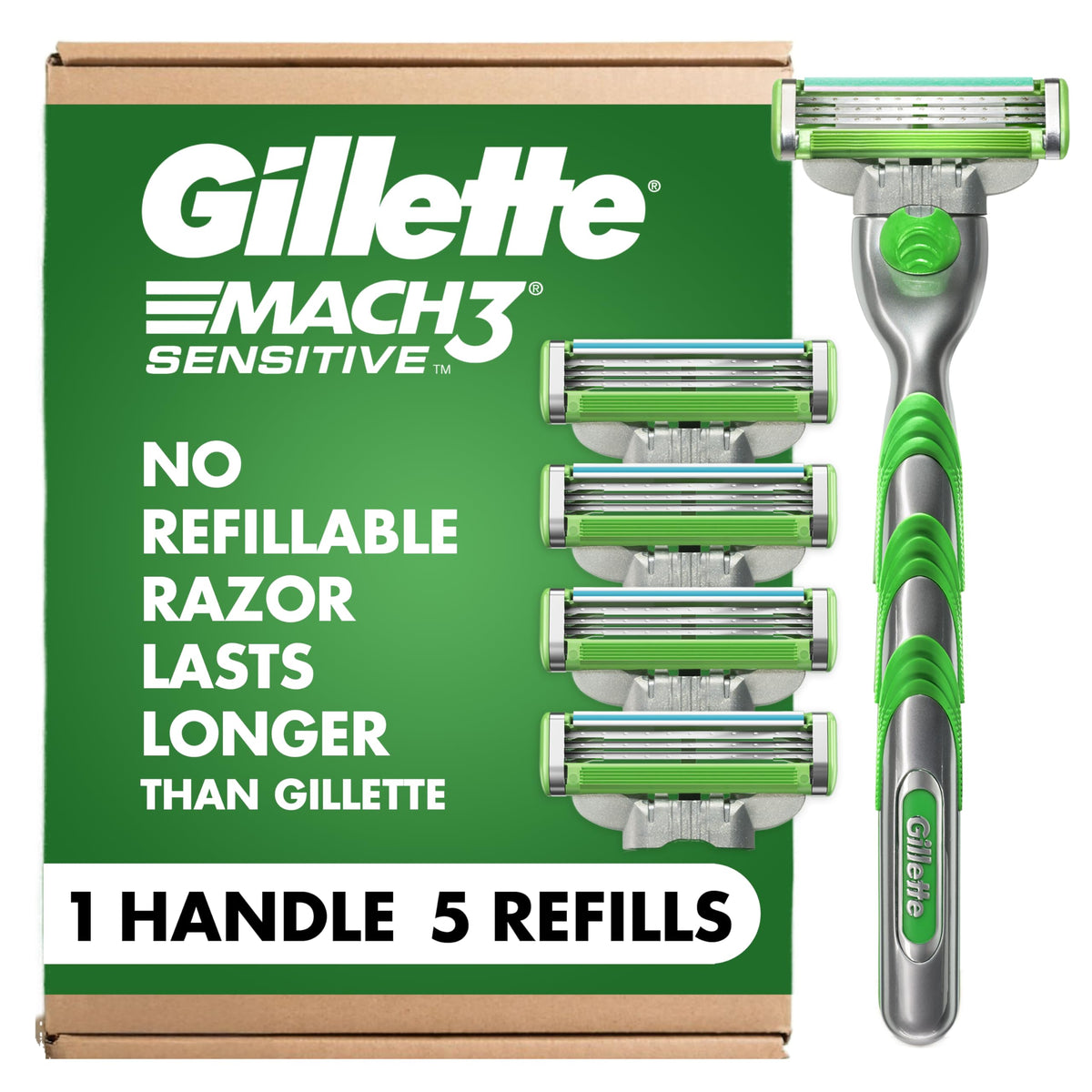 Gillette Mach3 Sensitive Razor handle front view