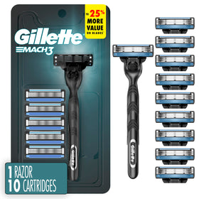Gillette Mach3 Shaving Razor front view with lubrication strip