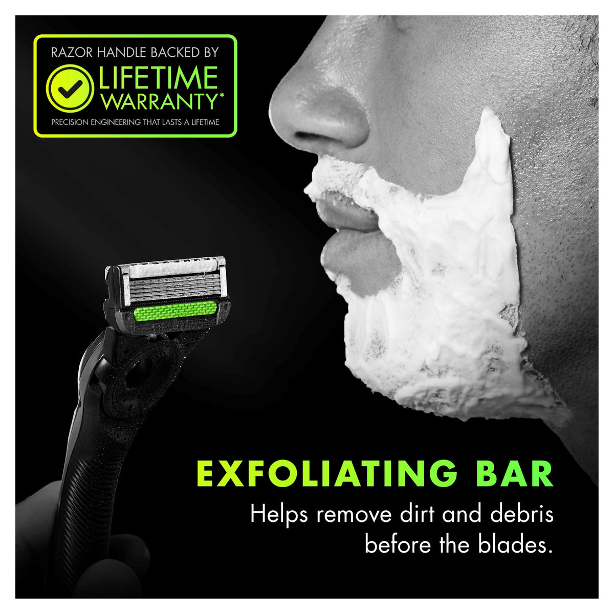 Gillette Men's Razor with exfoliating bar close-up