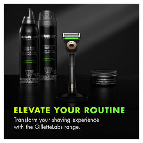 Gillette Men's Razor with handle and blades on a bathroom counter