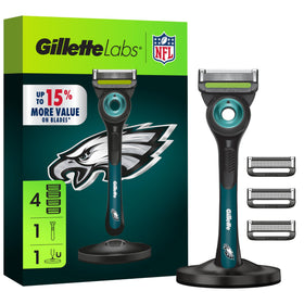 Gillette NFL Eagles Edition Shaving Razor front view with magnetic stand