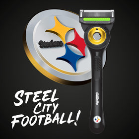 Gillette NFL Steelers Edition Razor handle and blades