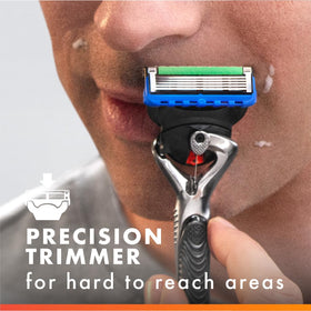 Gillette ProGlide razor blades in use during a shaving routine