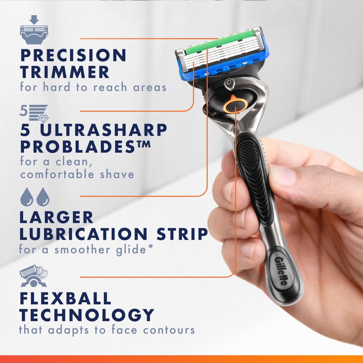 Gillette ProGlide razor refill showing precision trimmer